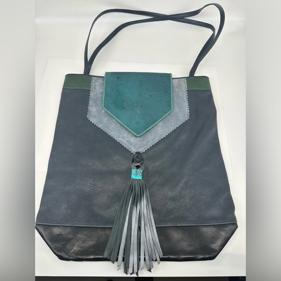 Vintage Ruby Firecat Leather Tote Purse Bag Tassel Designer Southwestern OOAK - Picture 7 of 16